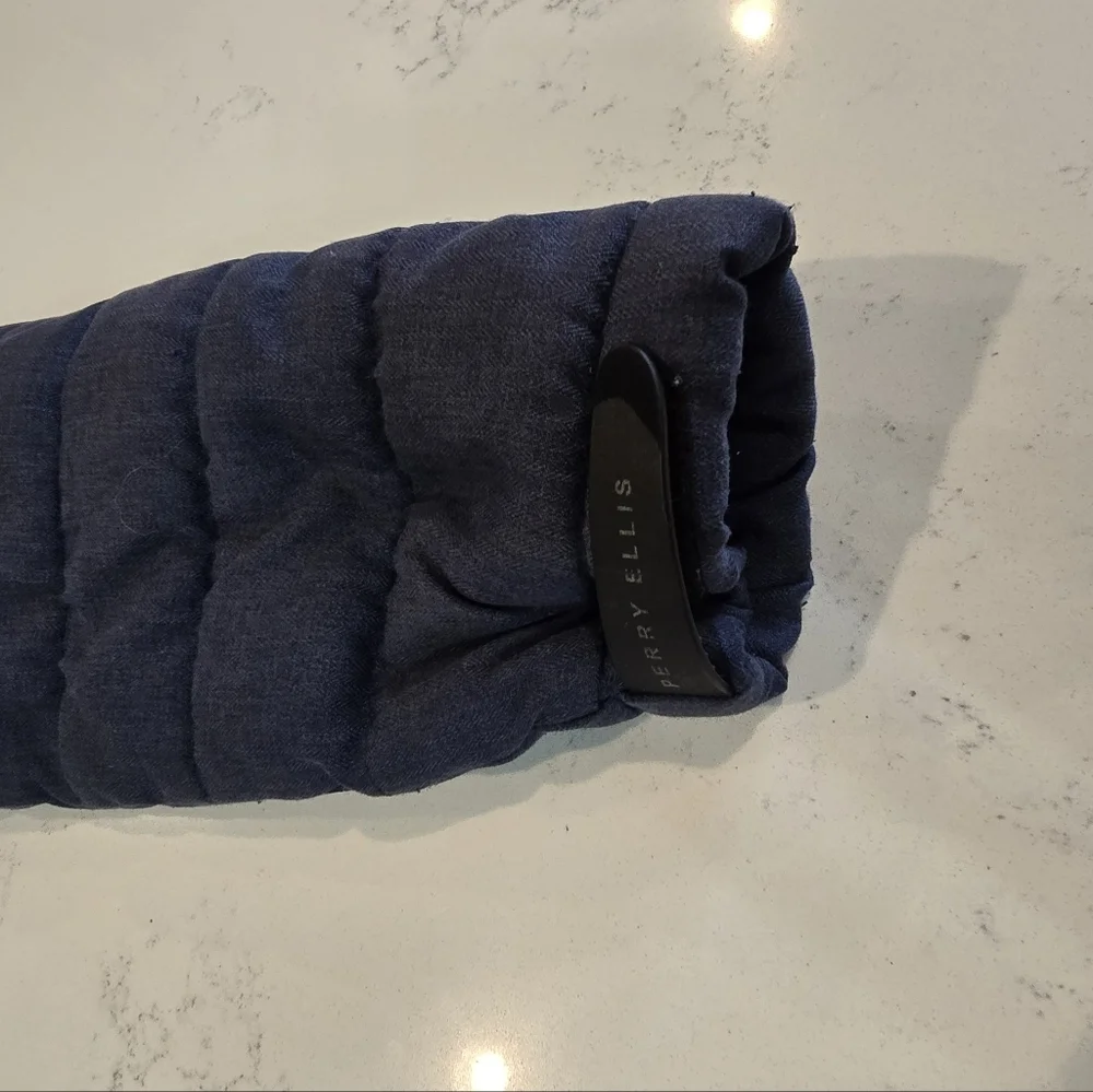 PERRY ELLIS Boy Navy Quilted Parka Hooded Coat Jacket Kids Boys 7